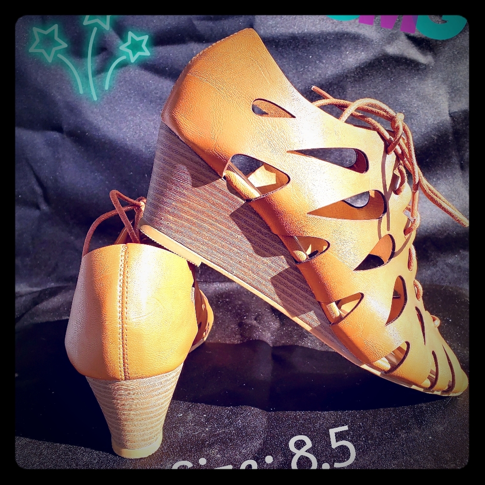 🔥NWT🔥NWOB🔥Lace up wedge sandals